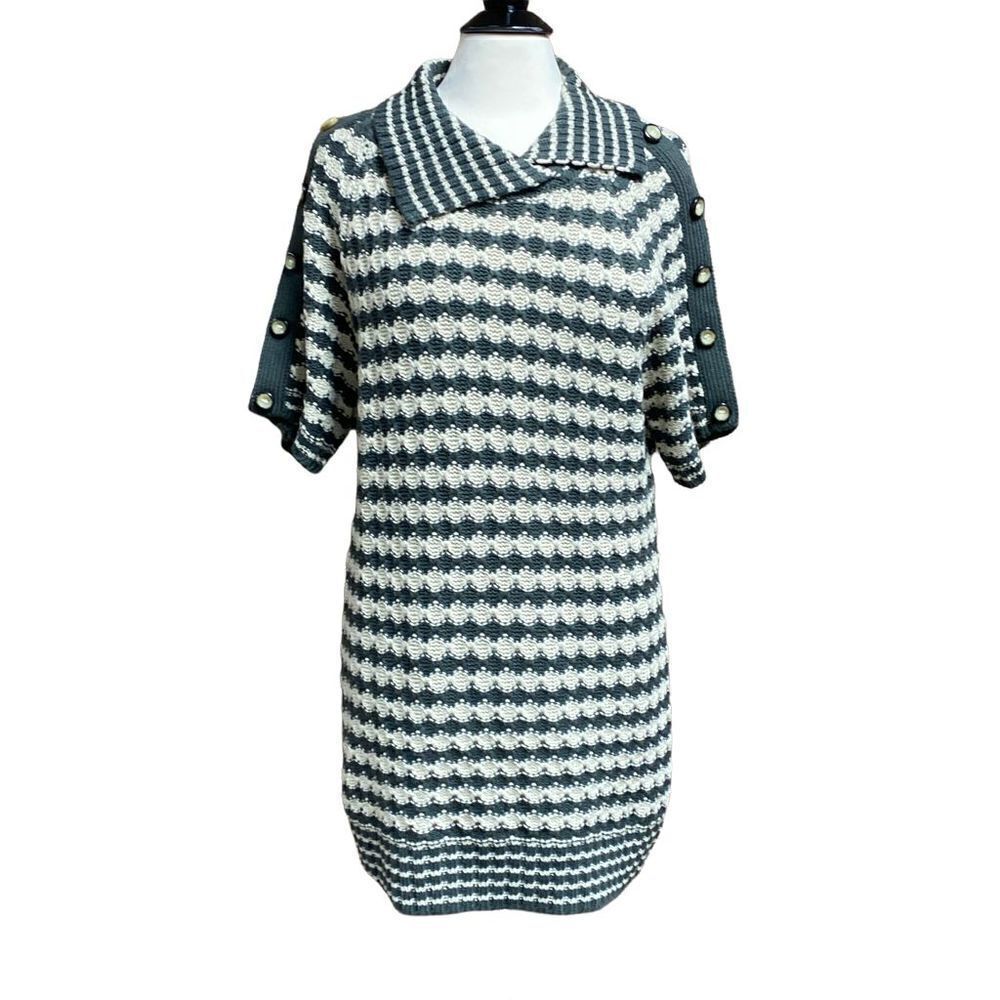 Jenny Olive & Taupe Cable Knit Tunic Sweater Size Large NWOT